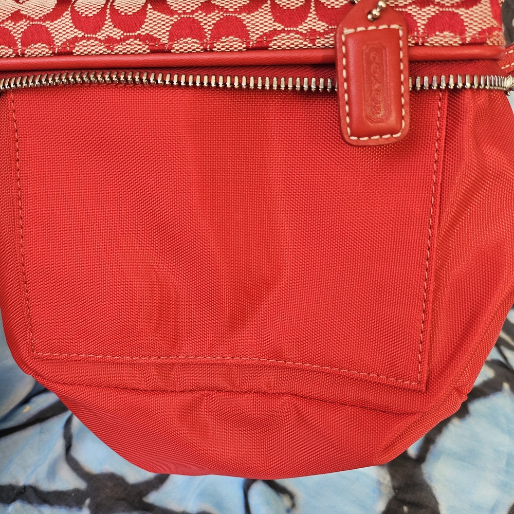 EUC Coach Red&Cream Signature Mini Satchel - Picture 10 of 15